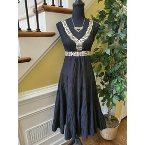 SUE WONG Nocturne Beaded Cocktail Dress Size 4